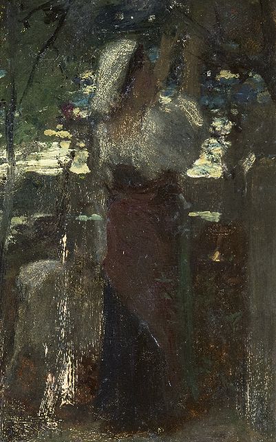 Jacob Maris | Italienerin, Öl auf Tafel, 23,4 x 15,7 cm, zu datieren 1867-1868
