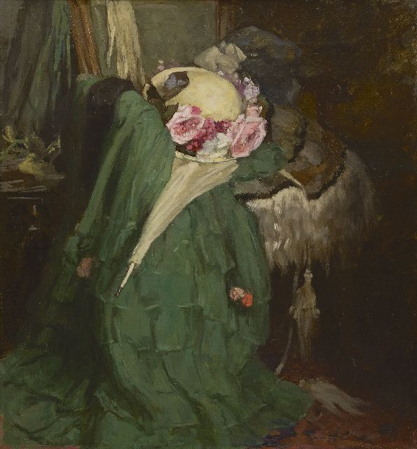 Elsa Woutersen van Doesburgh | Das Rosenhütchen, Öl auf Leinwand, 50,0 x 46,0 cm, Unterzeichnet r.o.
