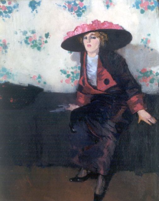 Piet van der Hem | A portrait of actress 'Beppie de Vries', Öl auf Leinwand, 93,0 x 73,2 cm, signed l.r.