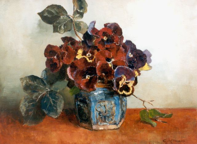 Gerard Altmann | Violets in a gingerjar, Öl auf Leinwand, 30,0 x 40,0 cm, signed signed l.r.