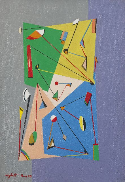 Renato Righetti | Jour de Printemps, Öl auf Leinwand, 55,0 x 38,2 cm, signed l.l. und painted in Paris '48