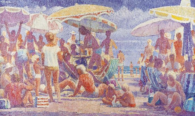 Peter Colfs | Strandvergnügen, Öl auf Leinwand, 67,2 x 110,0 cm, Unterzeichnet l.o.