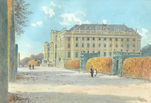 Gustav Benesch | Castle Schönbrunn, Vienna, Aquarell auf Papier, 20,2 x 28,3 cm, signed l.r.