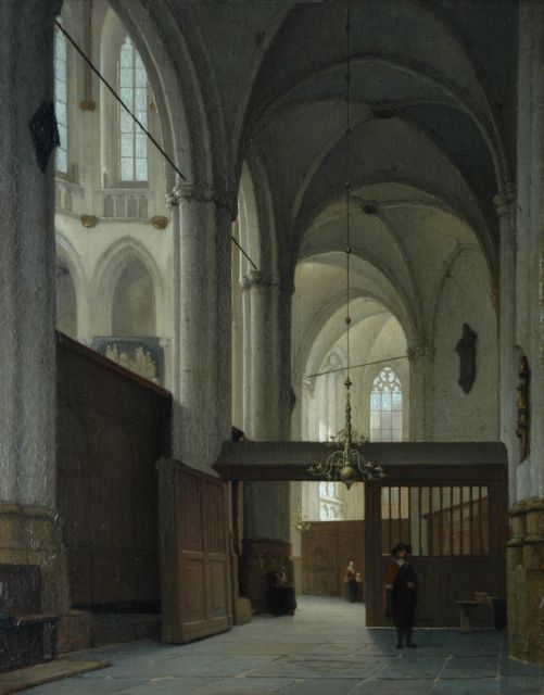 Jan Jakob Schenkel | Interior of the Nieuwe Kerk, Amsterdam, Öl auf Leinwand, 63,0 x 49,6 cm, signed l.l.
