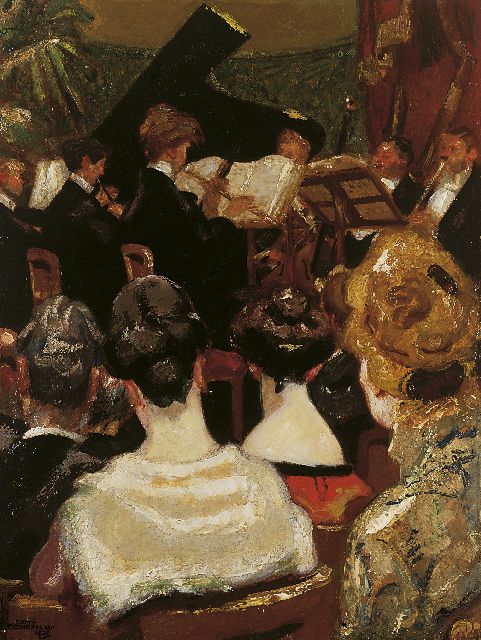 Martin Monnickendam | The recital, Öl auf Leinwand, 60,3 x 45,5 cm, signed l.l. und dated 1922