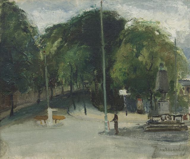 Jaap Nanninga | Sicht von den Platz, Den Haag, Öl auf Leinwand, 50,5 x 60,5 cm, Unterzeichnet r.u. und zu datieren um 1939-1945