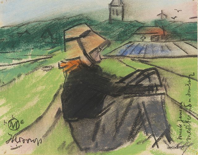 Jan Toorop | Miek Janssen, Domburg, Kreide auf Papier, 11,0 x 13,9 cm, Unterzeichnet l.u. und zu datieren um 1918-1922