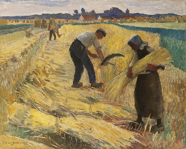 Gerrit Willem van Blaaderen | The harvest, Öl auf Leinwand, 65,0 x 80,5 cm, signed l.l.