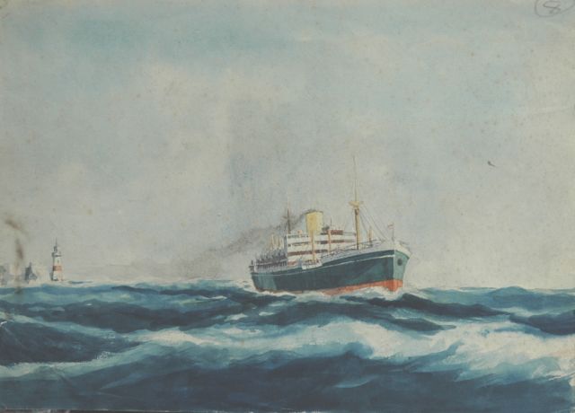 Robert Trenaman Back | The steamer Moreton Bay off the coast, Aquarell auf Papier, 21,3 x 29,7 cm, signed reverse