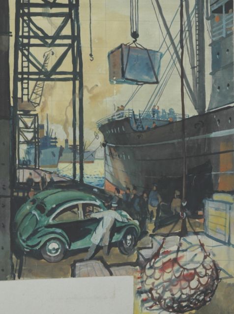 Robert Trenaman Back | Providing the ship, Aquarell auf Papier, 26,3 x 22,3 cm