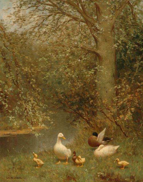 Constant Artz | Ducks in the shade of a beech, Öl auf Holz, 50,1 x 40,1 cm, Unterzeichnet l.u. und datiert '35