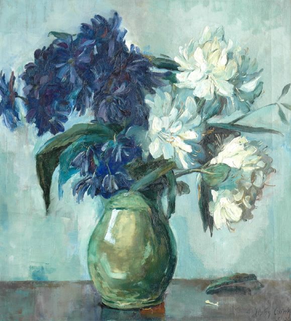 Betsy Osieck | Rhododendron branches in a vase, Öl auf Leinwand, 60,4 x 54,4 cm, signed l.r. und painted 5/13