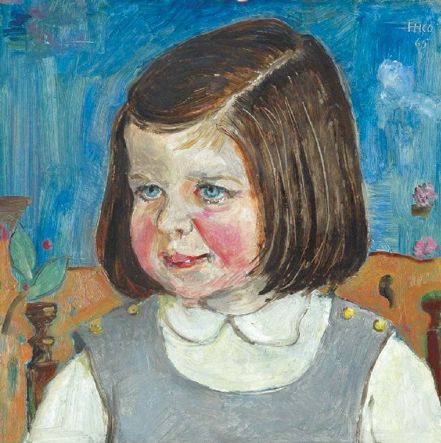 Harm Kamerlingh Onnes | A portrait of Sandra Croockewit, Öl auf Holzfaser, 29,6 x 29,3 cm, signed u.r. with monogram und dated '65