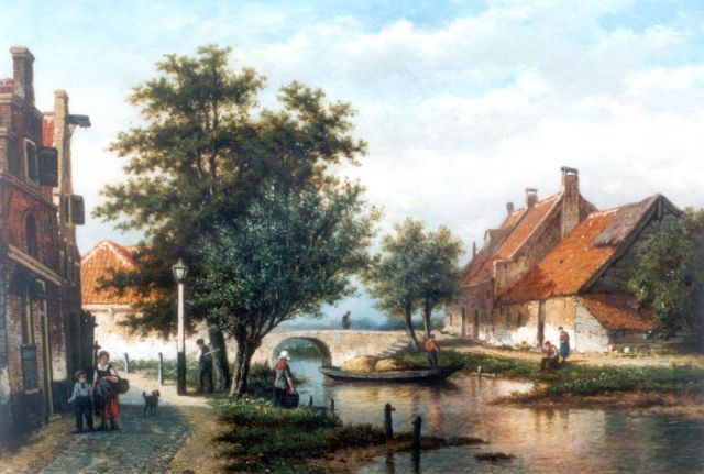 Georgius Heerebaart | A sunlit Town, Öl auf Holz, 26,2 x 36,0 cm, signed l.l.