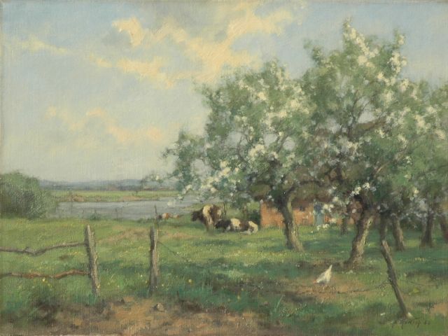 Jan Holtrup | Spring, Öl auf Leinwand, 30,3 x 40,3 cm, signed l.r. und dated '50