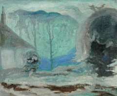 Jong G. de - Winterlandschaft, Öl auf Leinen 41,2 x 50 cm, signiert r.u.und zu datieren um 1918