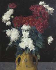 Wouters W.H.M. - Chrysanthemen, Öl  auf Leinen 65,1 x 53 cm, signiert r.u.