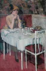 Hem P. van der - Café de Paris, Öl auf Leinen 88 x 57,3 cm, signiert u.r.
