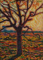 Gestel L. - Baum im Herbst, Öl auf Leinen auf Holzfaserplatte 52,4 x 38,5 cm, signiert r.u.und datiert ca. 1909-1910
