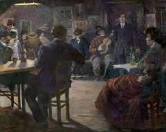 Bloos R.W. - Café chantant, Öl auf Leinen 132,5 x 165,8 cm, signiert l.u.und datiert 'Paris 09'