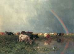 Roelofs W. - der Regenbogen, Öl auf Leinen 69 x 94,2 cm