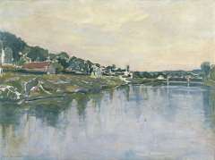 Mondriaan P.C. - Fluss seine, Öl auf Leinen 54,2 x 73,1 cm, signiert u.l.und datiert 1929