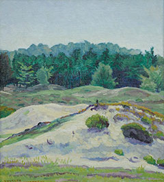 Vilmos Huszár - Landschaft bei Hulshorst, Öl auf Leinen auf Tafel 38,4 x 34,3 cm, gesigneerd l.o.