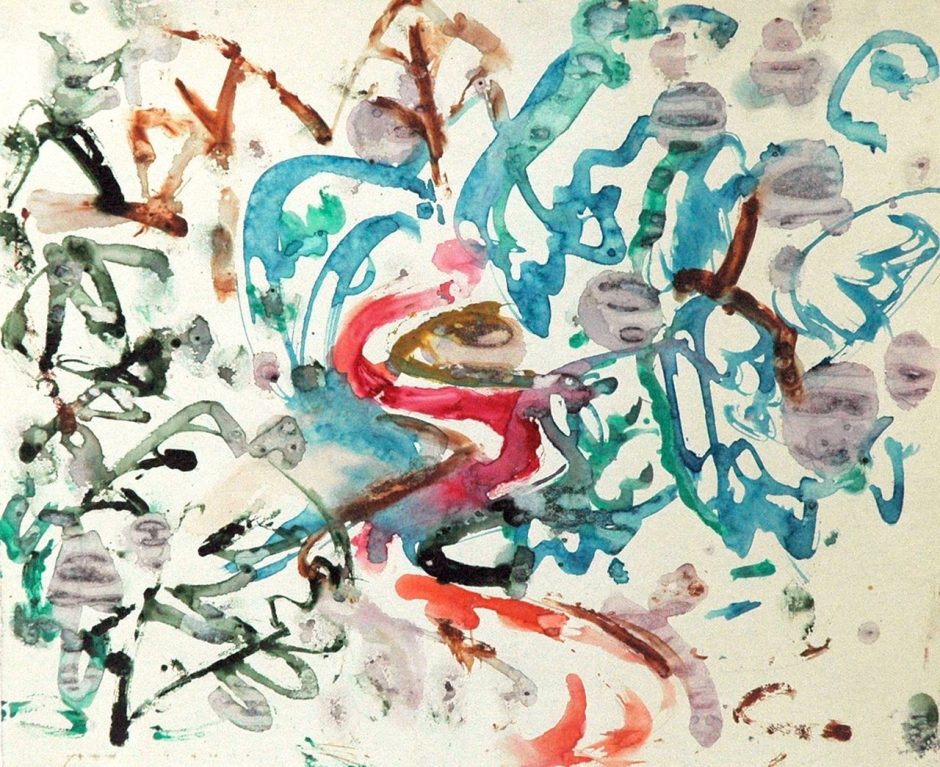 Jan Jordens - Composition, Aquarell auf Papier 21 x 24,5 cm , Unterzeichnet u.l.und aus en fünfziger Jahren datieren
