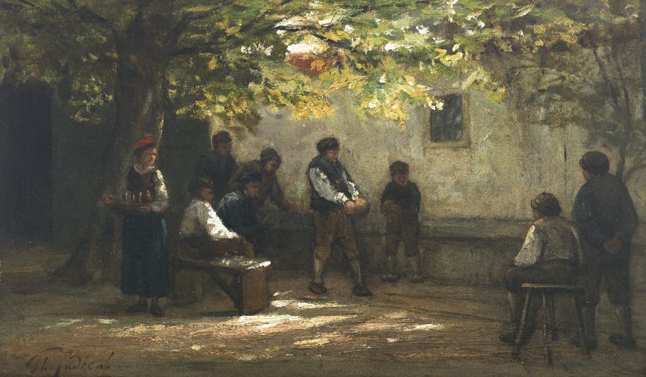 https://www.simonis-buunk.com/artwork/philip-sadee-painting-bowling-in-the-courtyard/18897/ - Kegeln in holländischem Innenhof, Öl auf Papier auf Holz 21 x 33,3 cm , Unterzeichnet u.l.