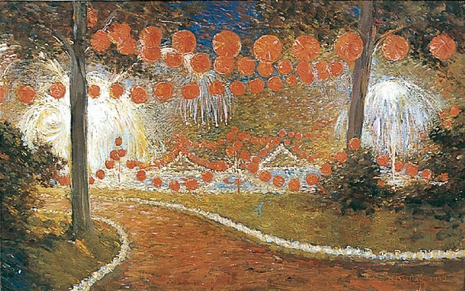 Herman Bieling - A fair in Hillegersberg, Öl auf Leinwand 33,3 x 53,3 cm , Unterzeichnet u.r.und datiert 1913