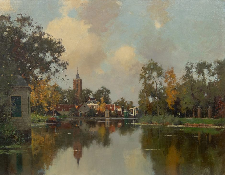 Evert Jan Ligtelijn - Blick auf Loenen, Ök auf Leinwand auf Holz 70,5 x 90,3 cm cm , Unterzeichnet u.l.und datiert 1939