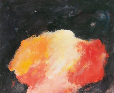 Eugène Brands - Attack the darkness of the universe, Gouache auf Holzfaser 40,0 x 49,3 cm, Unterzeichnet im versound datiert 7 VIII 1998