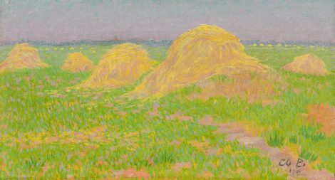 Co Breman - Heuscherben auf dem Land, Öl auf Leinwand 20,2 x 36,5 cm, Unterzeichnet r.u. mit Initialenund datiert 1901