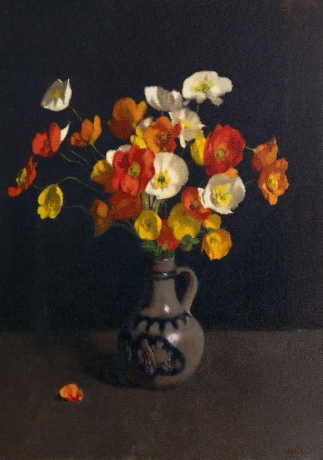 Willem Witsen - Mohnblumen in einem Steinkrug, Öl auf Leinwand 62,4 x 45,8 cm, Unterzeichnet u.r.