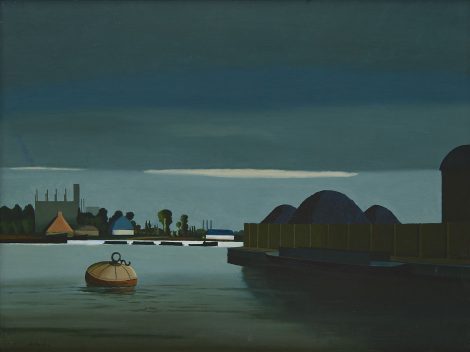 Theo Stiphout - Aussicht auf den Kai, Öl auf Leinwand 47,0 x 62,0 cm, Unterzeichnet u.l.