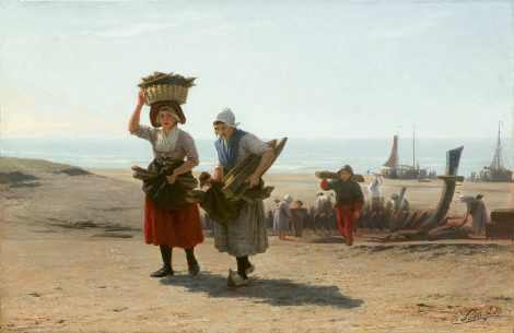 Philip Sadée - Das Abwracken eines Schiffes, Öl auf Holz 30,7 x 47,7 cm, Unterzeichnet u.r.und datiert 1871