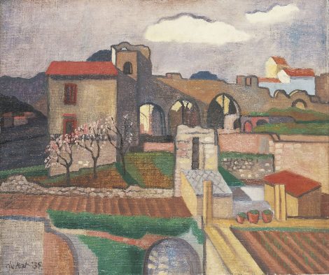 Otto B. de Kat - Houses and ruins, Öl auf Leinwand 46,1 x 54,3 cm, Unterzeichnet u.l.und datiert '35