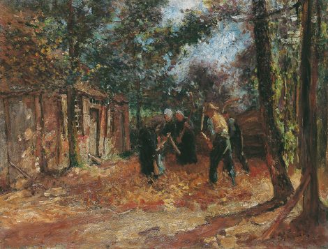 Bernard Blommers - Bauern beim Dreschen, Öl auf Leinwand 69,8 x 91,2 cm, Unterzeichnet u.r.