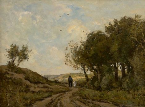 Théophile de Bock - Ziegenhüter in den Dünen, Öl auf Leinwand 42,8 x 58,0 cm, Unterzeichnet u.r.