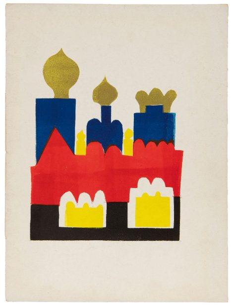 Hendrik Werkman - De Blauwe Schuit: Eine Moskauer Legende, stencil print on paper 29,1 x 21,9 cm, datiert August 1941