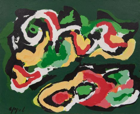 Karel Appel - Ohne Titel, Acryl auf Papier auf Leinwand 68,1 x 84,1 cm, Unterzeichnet u.l.